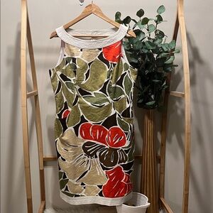 Jones New York Halter Sleeveless Tropical Floral Dress a151
